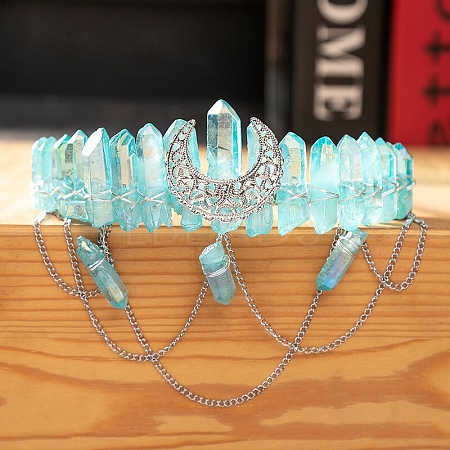 Moon & Chain Metal Hair Bands PW-WG63593-07-1
