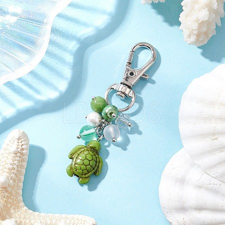 Sea Turtle Synthetic Turquoise Pendants Decoration HJEW-JM03009-02-1