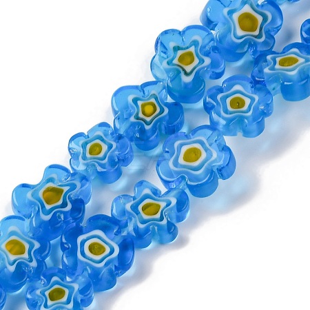 Handmade Millefiori Lampwork Beads Strands LAMP-G164-03C-1