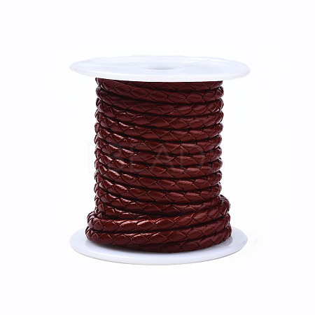 Braided Cowhide Leather Cord NWIR-N005-01A-3mm-1