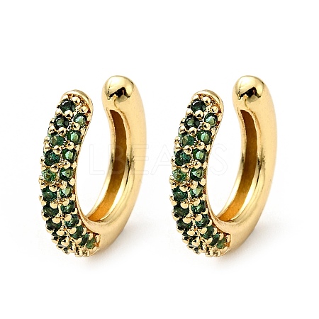 Cubic Zirconia C-Shaped Cuff Earrings LS-EJEW-G295-19G-01-1