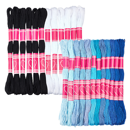 2 Set 2 Colors 6-Ply Polyester Embroidery Floss AJEW-NB0006-15-1