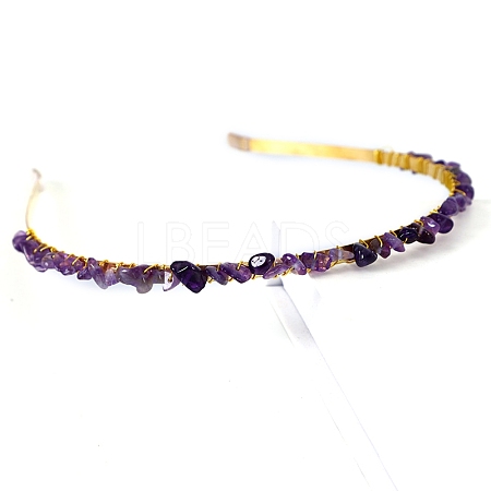 Natural Amethyst Hair Bands PW-WGC1C33-02-1