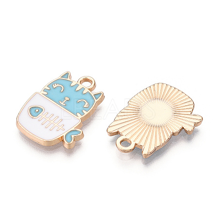 Golden Plated Alloy Enamel Pendants ENAM-T009-90A-RS-1