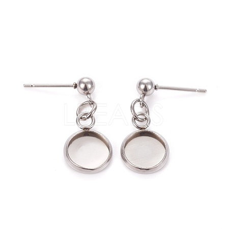 Tarnish Resistant 304 Stainless Steel Stud Earring Settings STAS-L226-019I-P-1