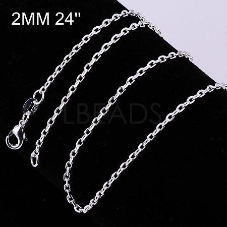 Brass Cable Chain Fine Necklaces NJEW-BB10869-24-1