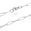 304 Stainless Steel Paperclip Chain Necklace NJEW-M183-04P-3