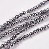 Electroplate Non-Magnetic Hematite Beads Strands X-G-J169B-2mm-02-1
