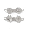 Brass Micro Pave Clear Cubic Zirconia Connector Charms KK-E068-VB393-1