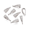 Brass Micro Pave Clear Cubic Zirconia Pendant Bails KK-G542-03S-1