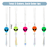 Electroplate Glass Bullet Pendant Decorations HJEW-PH01827-2