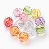 Faceted Round Transparent Acrylic Beads TACR-P053-12mm-25-1