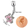 G23 Titanium Pave Hot Pink Cubic Zirconia Curved Barbell Cartilage Earrings FS-WGD98FB-33-1