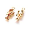 Brass Micro Pave Cubic Zirconia Pendants X-ZIRC-L075-25A-G-2