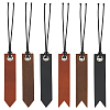 6Pcs 6 Styles Leather Bookmarks AJEW-FG0003-78-1