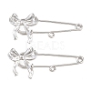 Bowknot 304 Stainless Steel Safety Pins Brooch Findings SA-CBA098D-12A-P-1