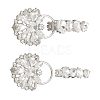 2Pcs Flower Alloy Rhinestone Snap Lock Clasps FIND-FH0018-22A-1