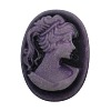 Lady's Head Portrait Flat Oval Violet Resin Cabochons X-RB021-1