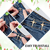 8 Sets 4 Colors Sparkling Star Shape Alloy Adjustable Jean Button Pins DIY-FG0004-87-3