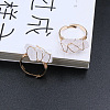 Nuggets Alloy Wire Wrapped Natural Quartz Crystal Cuff Rings FS-WGA7830-03-1