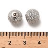 Rhodium Plated 925 Sterling Silver Micro Pave Cubic Zirconia Beads STER-H110-24C-01P-3