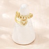 Mother's Day Brass Micro Pave Cubic Zirconia Cuff Open Rings CU-CBACDF6-07G-01-1