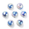 UV Plating Rainbow Iridescent Acrylic Beads OACR-F004-09G-2