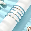 5Pcs 5 Style Natural Dyed White Jade & Pearl & Shell Star Beaded Stretch Bracelets Set BJEW-JB09495-05-6