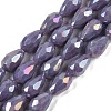 Opaque Solid Color Electroplate Glass Beads Strands LS-EGLA-N013-P8mm-B09-1