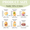 18Pcs 6 Styles Resin Chick & Stump with Mushroom Ornaments DJEW-TA0001-41-4