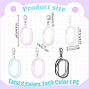 6Pcs 6 Colors Portable Travel Transparent Plastic Zipper Bags with Alloy Clasps ABAG-GA0001-29B-2