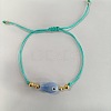 Braided Porcelain Fish Charm Adjustable Bracelets LS-JI6734-9-1