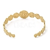 Ion Plating(IP) 304 Stainless Steel Round Open Cuff Bangles BJEW-L682-018G-2