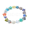Handmade Millefiori Lampwork Beads Stretch Bracelet for Teen Girl Women BJEW-JB06847-02-1