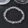 Natural Quartz Crystal Round Beaded Stretch Bracelets GG-CBA12F1-02C-12-2