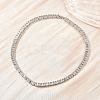 6MM Brass Pave Clear Cubic Zirconia Rectangle Tennis Necklaces KK-CBA4547-12P-1