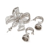 Brass Micro Pave Clear Cubic Zirconia Fold Over Clasps KK-U059-57P-2