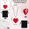 1Pc Glass Heart Pendant Necklaces NJEW-BBC0001-29A-2