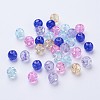 Baking Paint Crackle Glass Beads DGLA-X0006-8mm-06-2