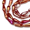 Electroplated Opaque Glass Beads Strands EGLA-L015-FR-B24-01-2