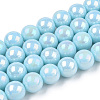 Electroplate Opaque Glass Beads Strands GLAA-T032-P6mm-AB10-1