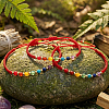3Pcs Adjustable Chakra Natural & Synthetic Mixed Stone Round Bead Braided Bracelet Sets ZZ4943-1-2