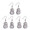 Natural Quartz Crystal Owl Dangle Earrings EJEW-A092-08P-19-1