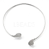 304 Stainless Steel Teardrop Open Cuff Choker Necklaces for Women NJEW-R003-01P-01-4