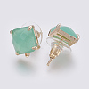 Faceted Glass Stud Earring Findings GLAA-F084-C08-2
