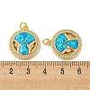 Brass Micro Pave Cubic Zirconia with Synthetic Opal Pendants KK-D096-05A-01-3