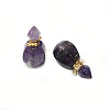 Faceted Natural Amethyst Pendants G-H252-B05-2