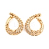 Rack Plating Brass with Cubic Zirconia Hoop Earrings for Women EJEW-G363-03KCG-1
