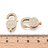 Brass Pave Clear Cubic Zirconia Lobster Claw Clasps KK-T075-76G-3