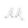 Silver Color Plated Alloy Letter Pendants PALLOY-J718-01S-3